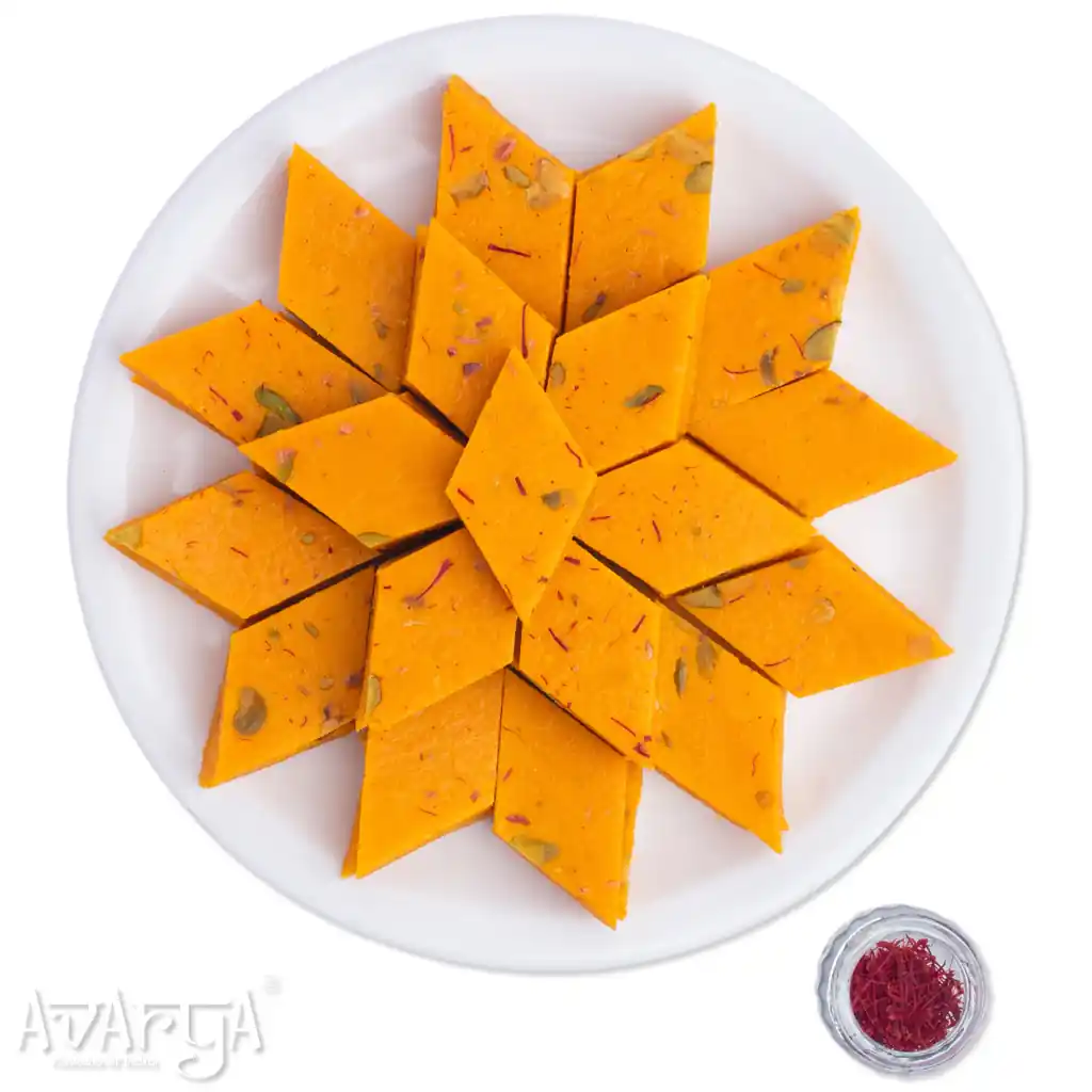 Kesar Kaju Katli - Saffron Cashew Indian Sweet-03