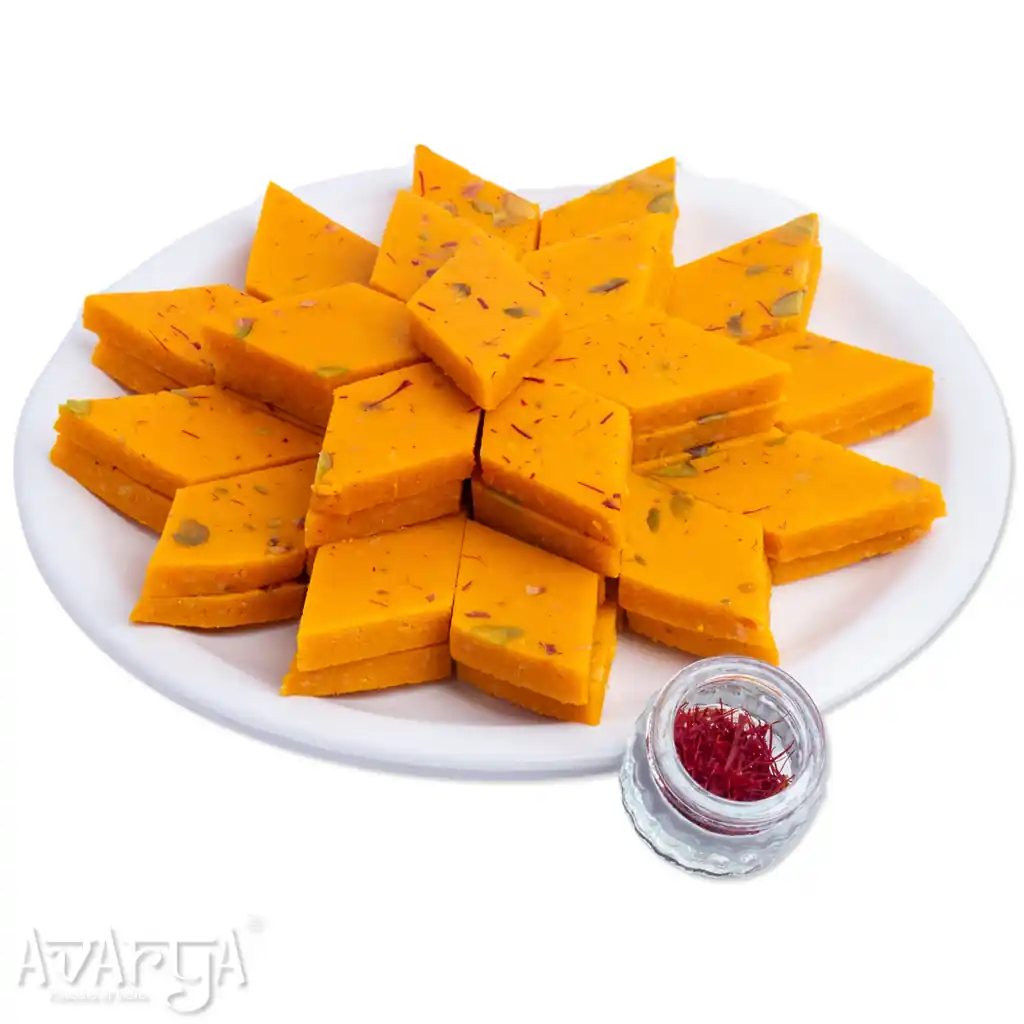 Kesar Kaju Katli - Saffron Cashew Indian Sweet-04
