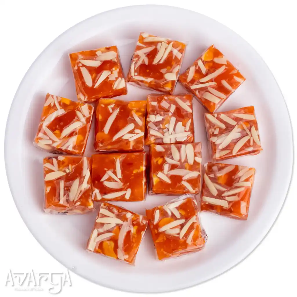 Orange Badami Halwa - Orange Almond Halva-01