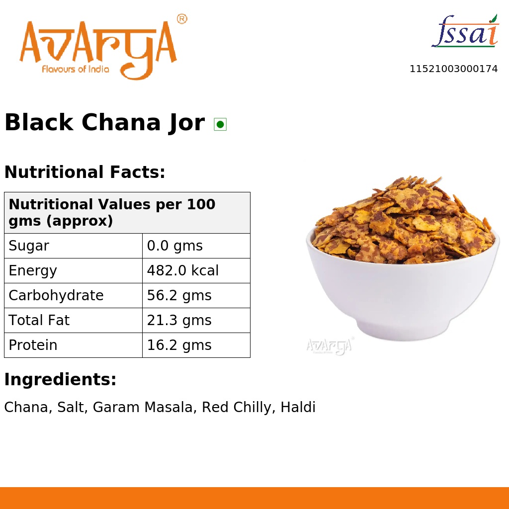 Ingredients And Nutrition Facts Of Black Chana Jor