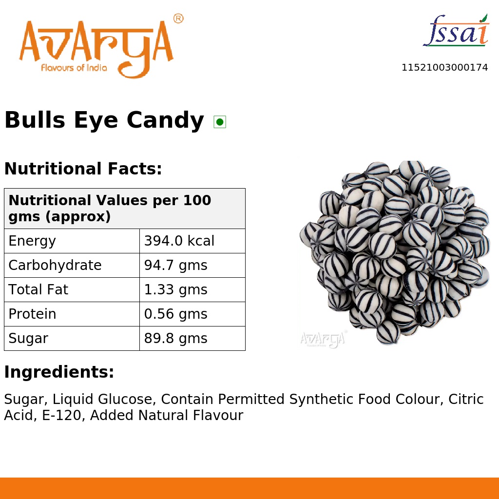 Ingredients And Nutrition Facts Of Bulls Eye Candy