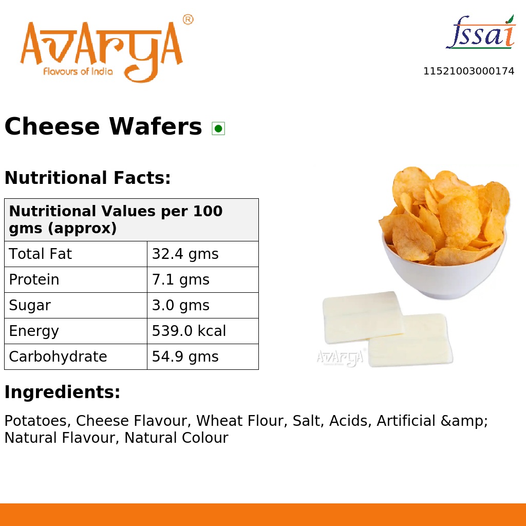 Ingredients And Nutrition Facts Of Cheese Wafers