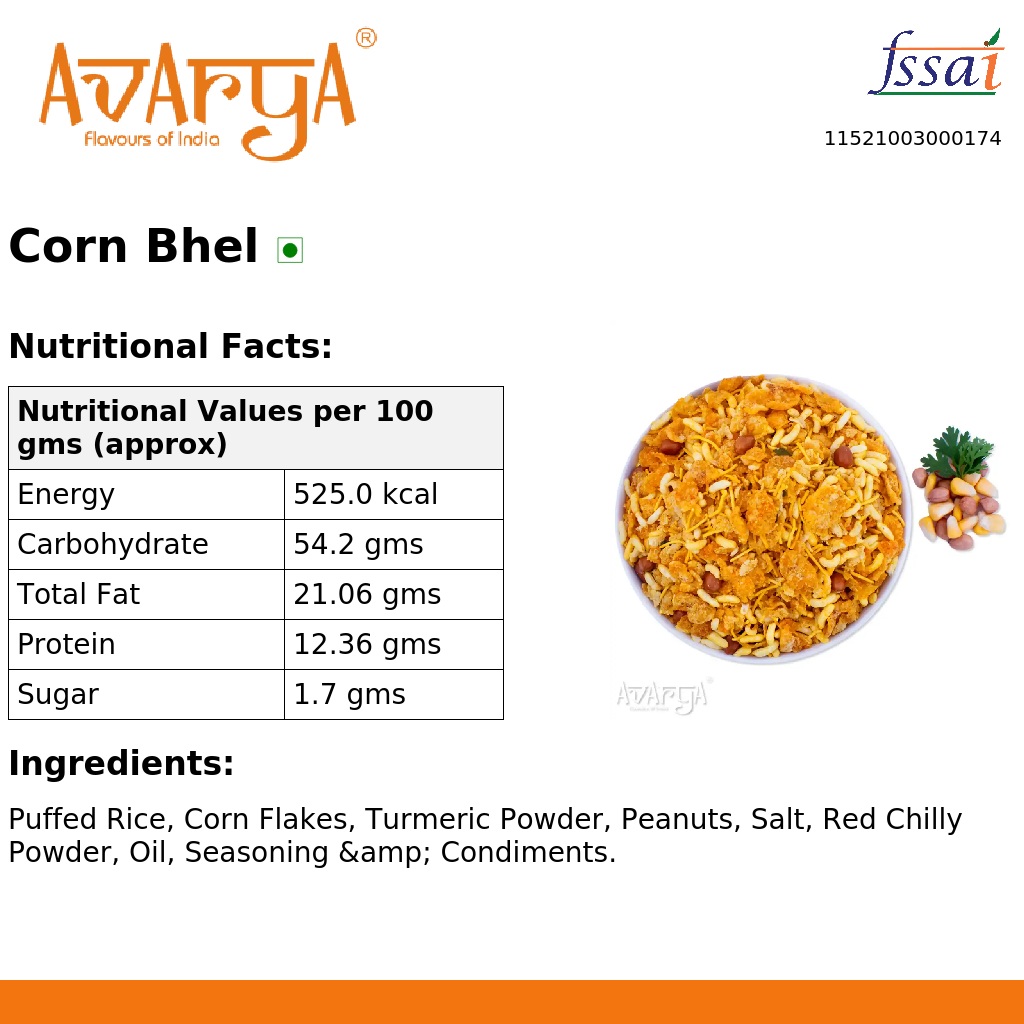 Ingredients And Nutrition Facts Of Corn Bhel