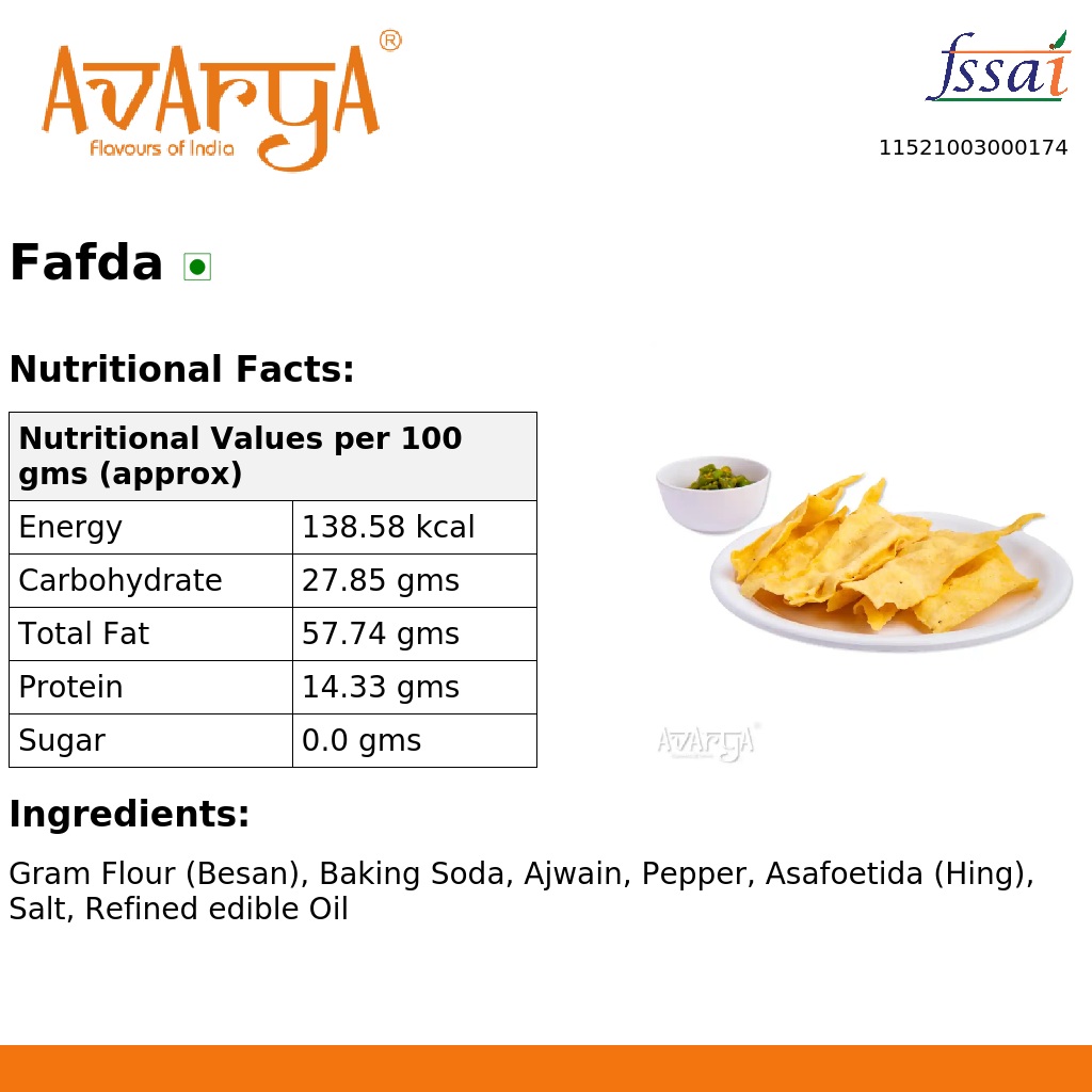 Ingredients And Nutrition Facts Of Fafda