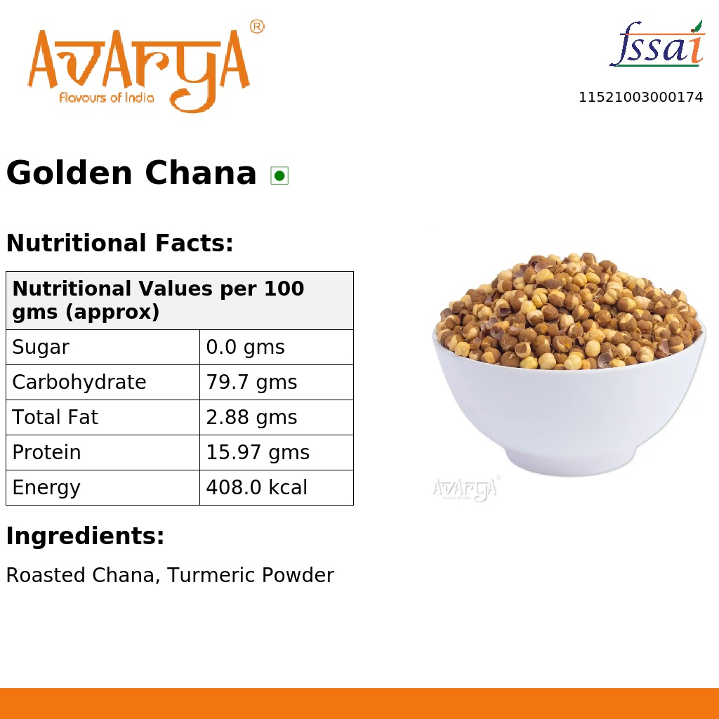Ingredients And Nutrition Facts Of Golden Chana