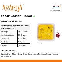 Ingredients And Nutrition Facts Of Kesar Golden Halwa Mithai