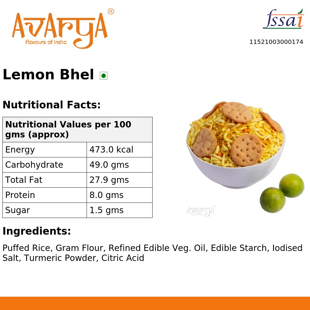 Ingredients And Nutrition Facts Of Lemon Bhel