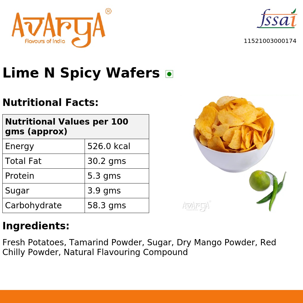 Ingredients And Nutrition Facts Of Lime N Spicy Wafers