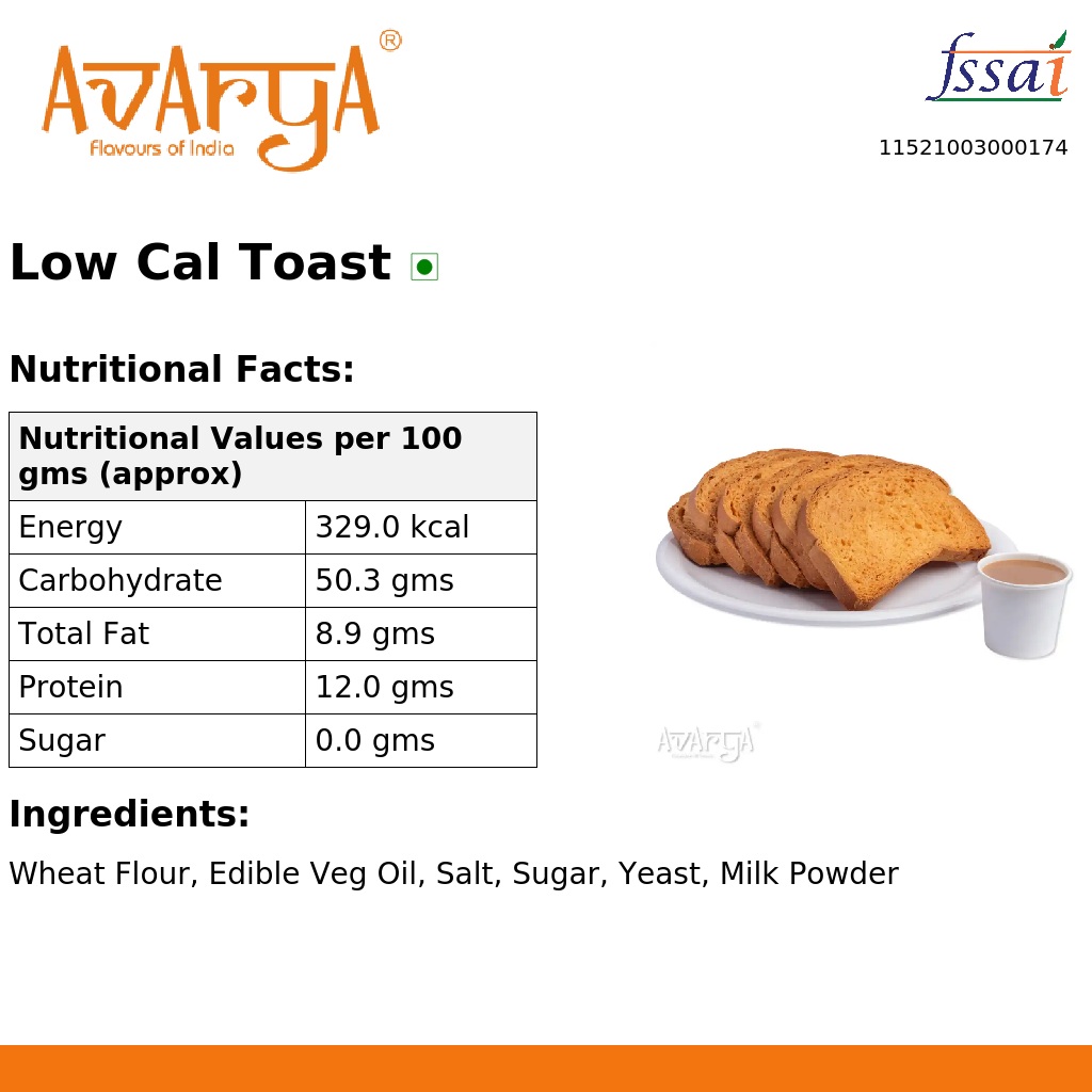 Ingredients And Nutrition Facts Of Low Cal Toast