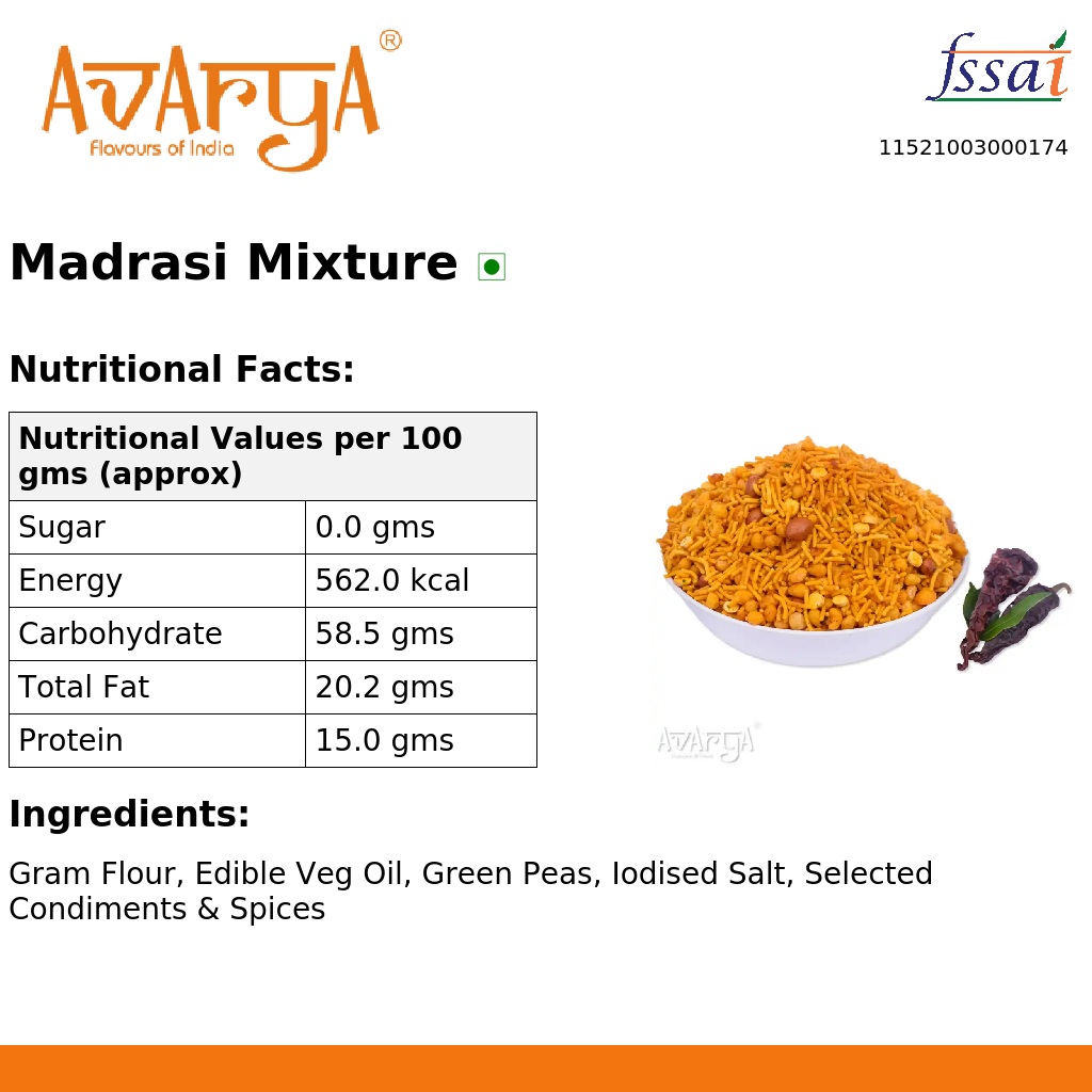 Ingredients And Nutrition Facts Of Madrasi Mixture