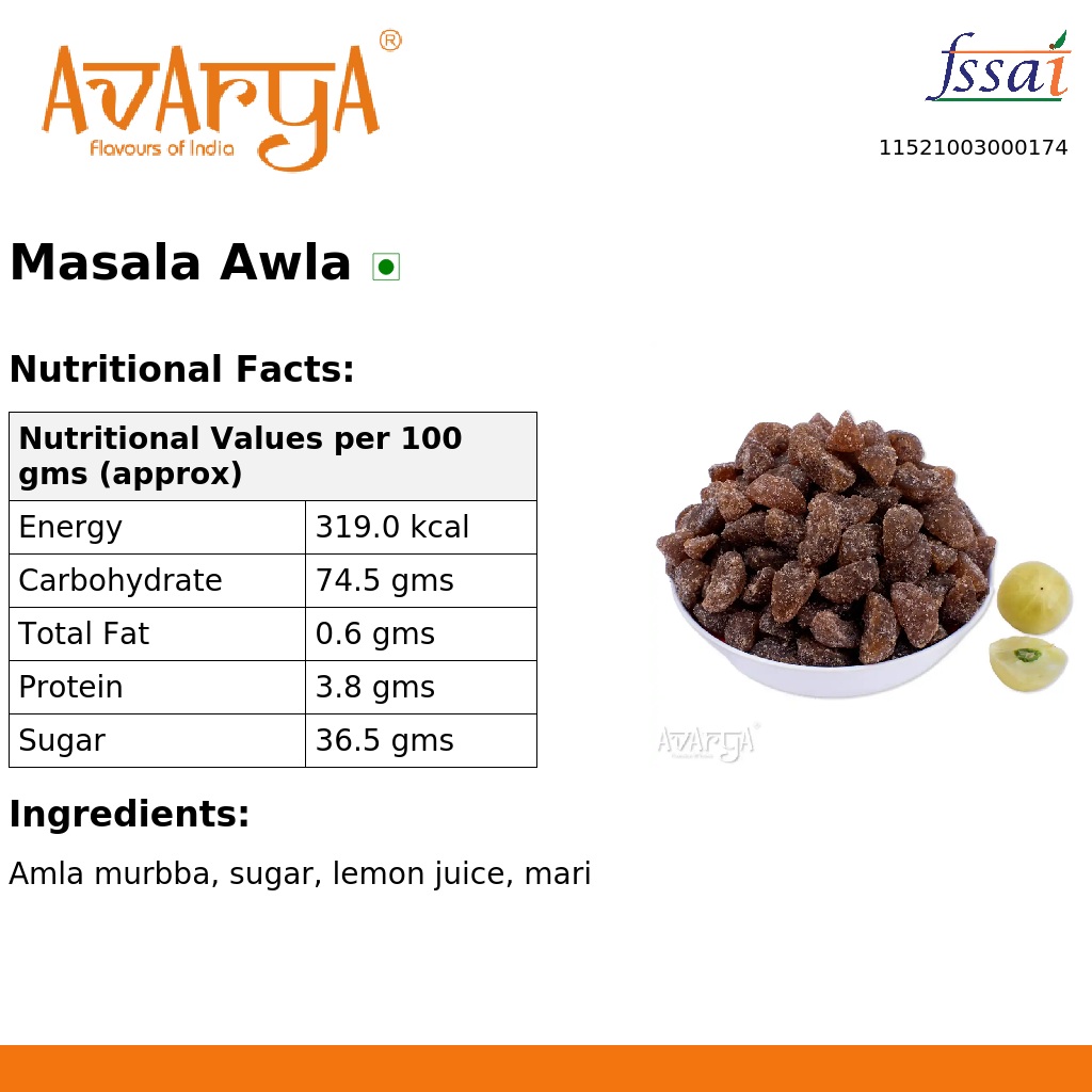 Ingredients And Nutrition Facts Of Masala Awla