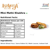 Ingredients And Nutrition Facts Of Mini Methi Khakhra Khakhra