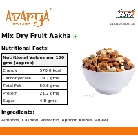 Ingredients And Nutrition Facts Of Mix Dry Fruit Aakha Dryfruits