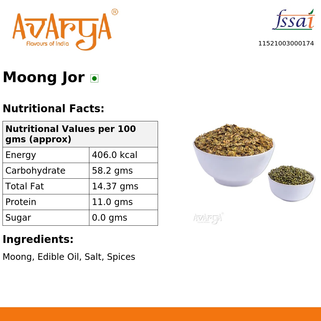 Ingredients And Nutrition Facts Of Moong Jor
