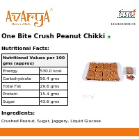 Ingredients And Nutrition Facts Of One Bite Crush Peanut Chikki Chikki
