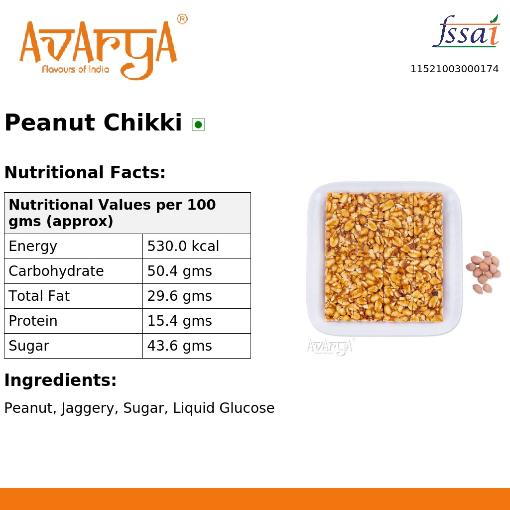 Ingredients And Nutrition Facts Of Peanut Chikki