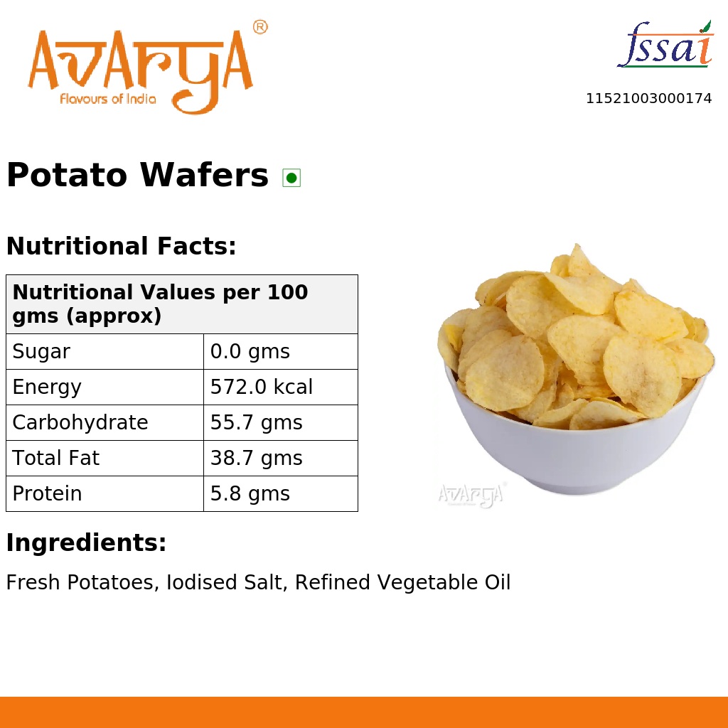 Ingredients And Nutrition Facts Of Potato Wafers