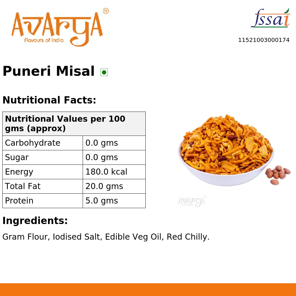 Ingredients And Nutrition Facts Of Puneri Misal