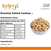 Ingredients And Nutrition Facts Of Roasted Salted Cashew Dryfruits
