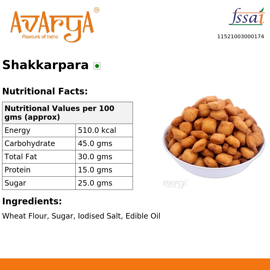 Ingredients And Nutrition Facts Of Shakkarpara