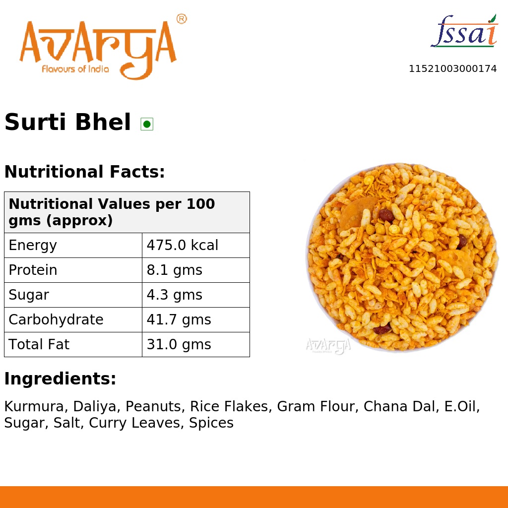 Ingredients And Nutrition Facts Of Surti Bhel