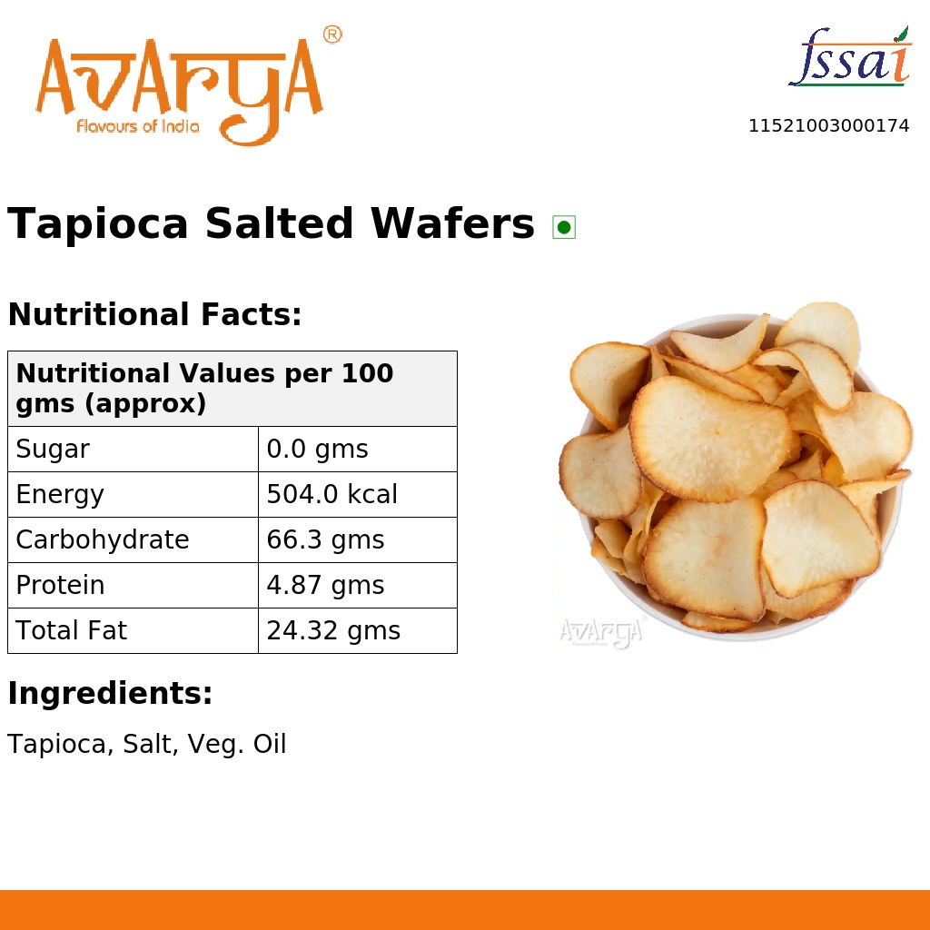 Ingredients And Nutrition Facts Of Tapioca Salted Wafers
