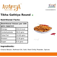 Ingredients And Nutrition Facts Of Tikha Gathiya Round Namkeen