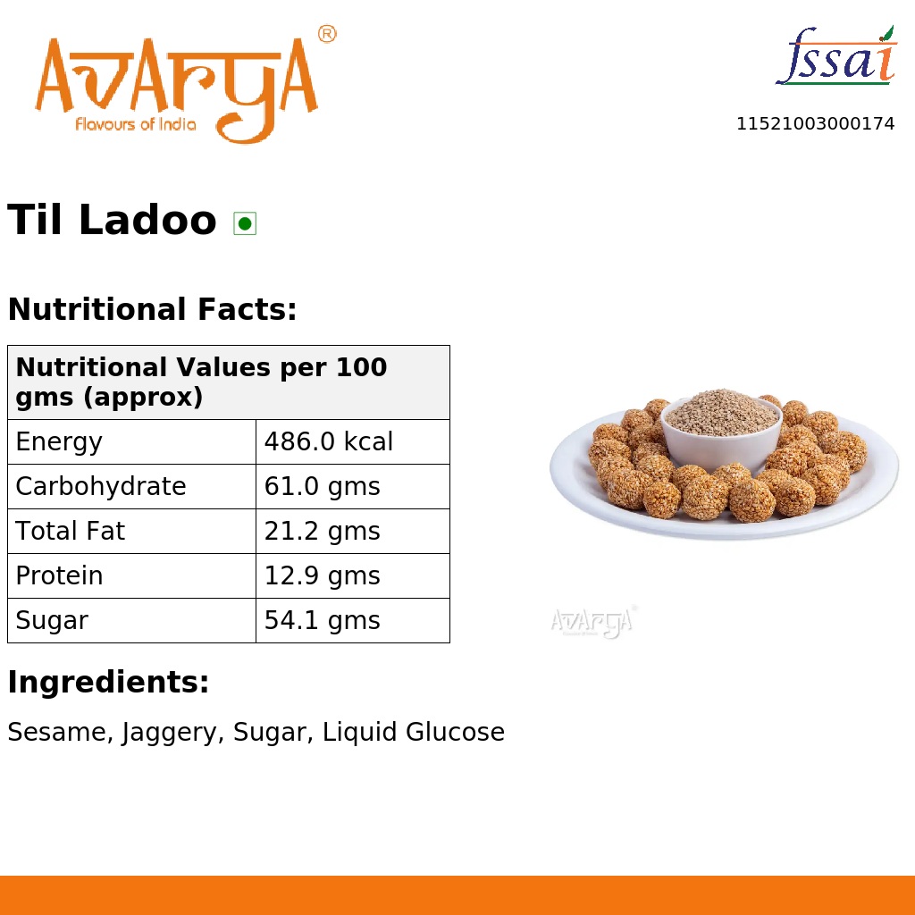 Ingredients And Nutrition Facts Of Til Ladoo