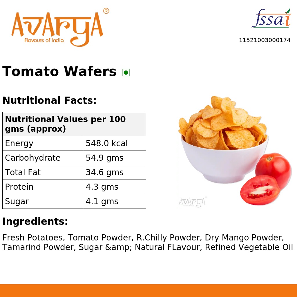 Ingredients And Nutrition Facts Of Tomato Wafers