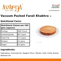 Ingredients And Nutrition Facts Of Vacuum Packed Farali Khakhra Health Food