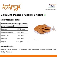 Ingredients And Nutrition Facts Of Vacuum Packed Garlic Bhakri Khakhra